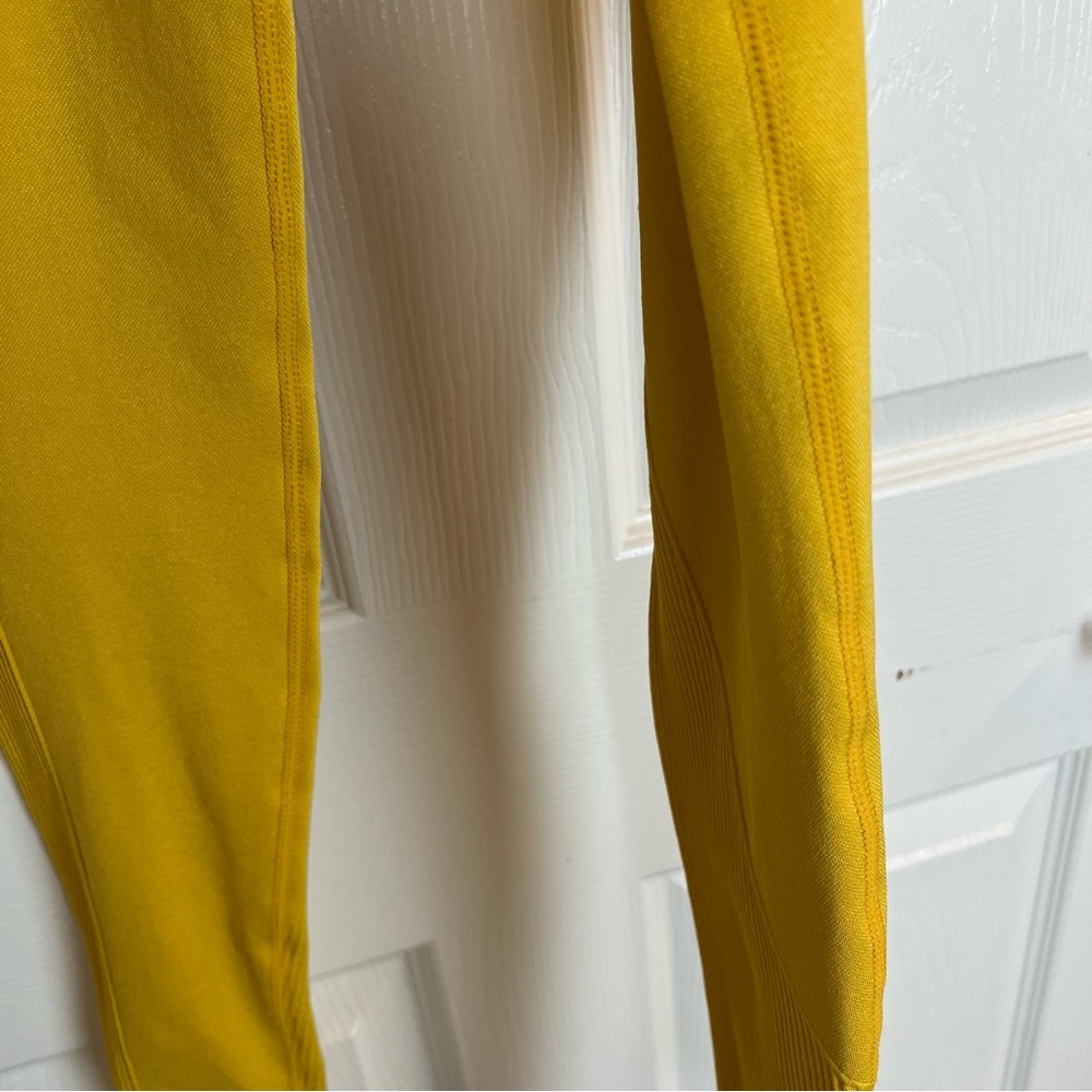 Yellow Ribbed Leggings - Picture 10 of 12